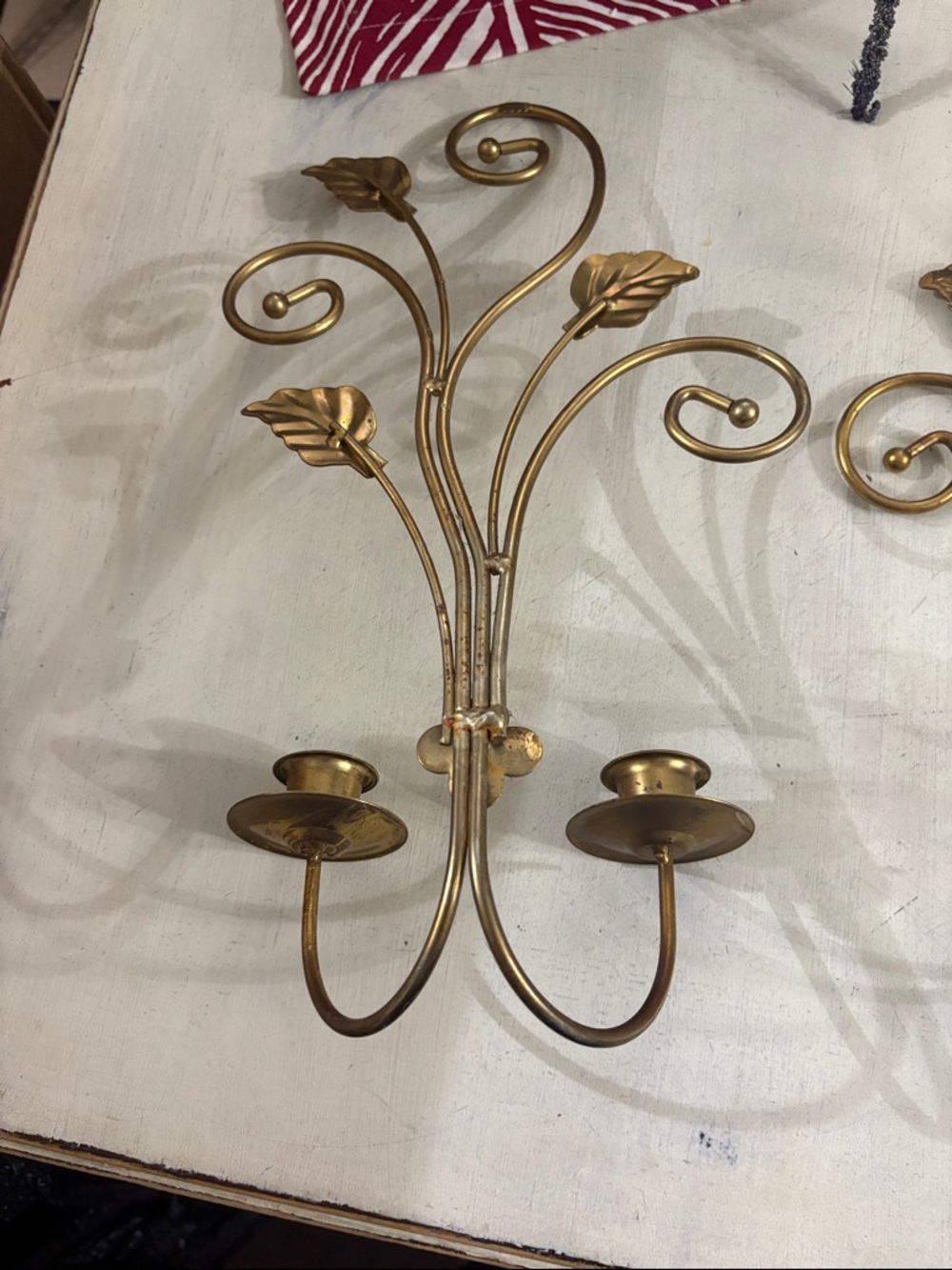 Vintage Homeco Brass plated wall sconces  2 piece set - Picture 4 of 6